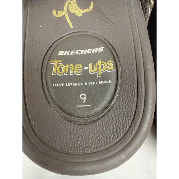 Skechers Tone-Ups Flip Flop Sandals w/Brown Sequins Women's 9 Shoes Sparkly - Picture 5 of 8